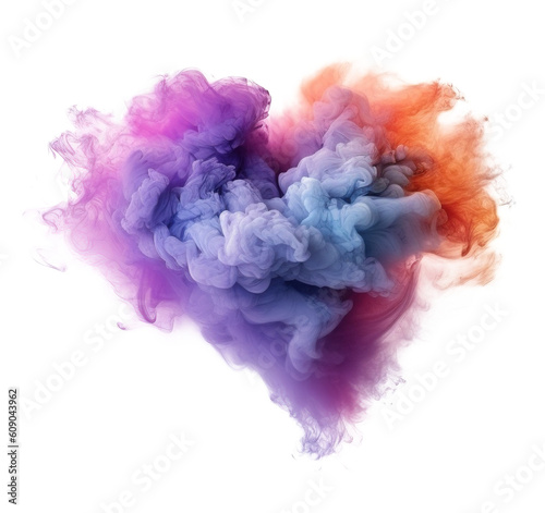 colorful smoke bomb effect explosion on transparent background