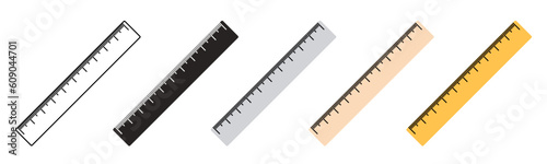 Ruler vector icon.  Measuring tool, school supplies. Vector illustration. EPS 10