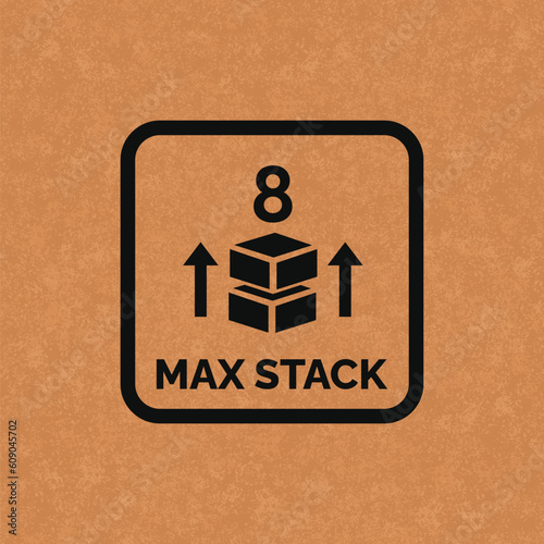 Max stack packaging mark icon symbol vector