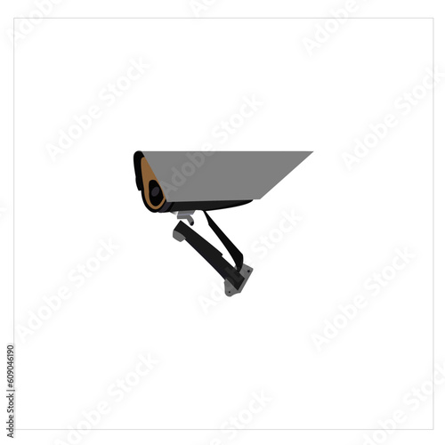 Modern CCTV camera on a wall. A blurred night cityscape background. Concept of surveillance and monitoring. Toned image double exposure mock up Outdoor and indoor IP Surveillance Camera