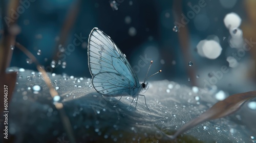 A light blue ice butterfly