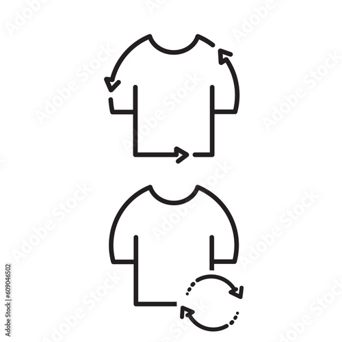 Second hand clothes, line icon. Tshirt, textile, garment. Laundry concept.