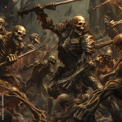the clash of skeleton armies