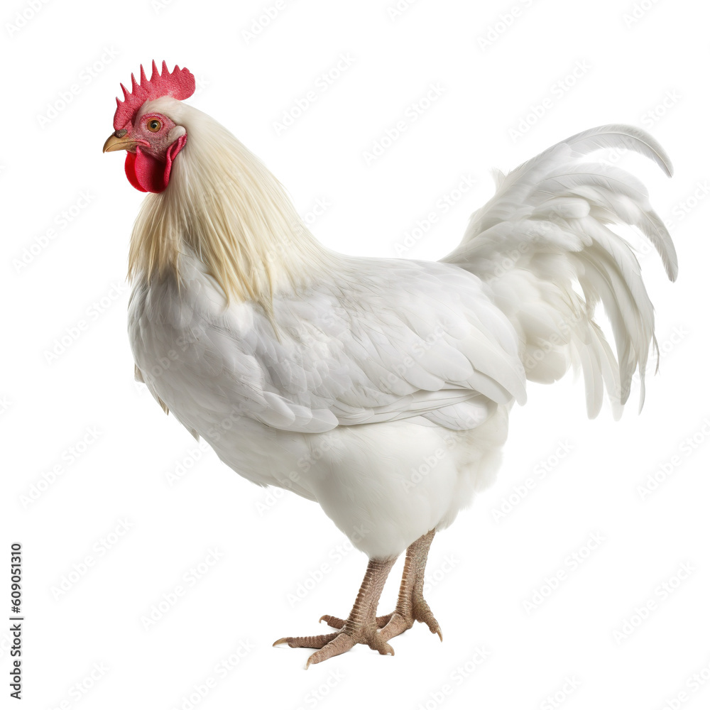 Fototapeta premium a healthy rooster chicken cock on transparent background - farm animal concept