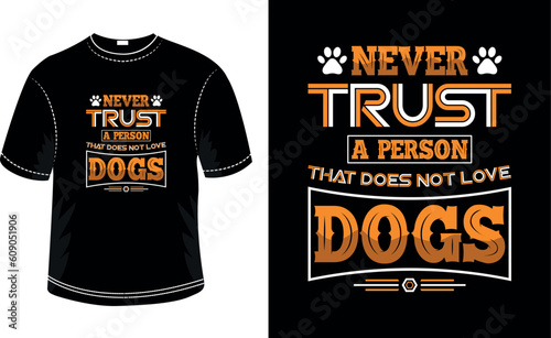 Dog typography t-shirt design template