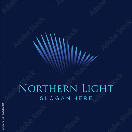 The northern lights wave logo design was inspired by the aurora borealis.