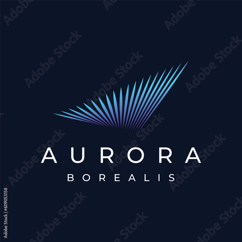 The northern lights wave logo design was inspired by the aurora borealis.