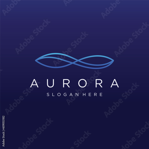 The northern lights wave logo design was inspired by the aurora borealis.