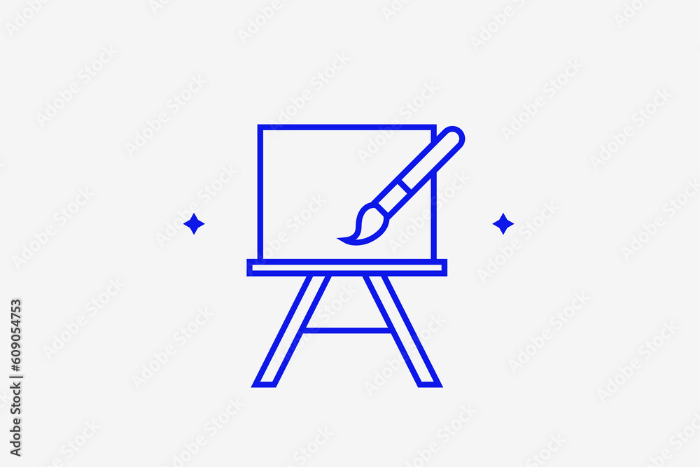 Painting illustration in flat style design, vector icon. Painting illustration in flat style design, vector icon.