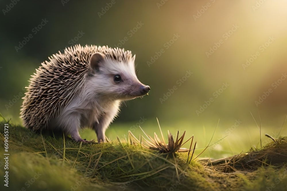 Naklejka premium hedgehog on the ground