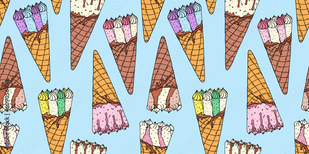 Ice cream cone pattern. 2000s popular ice cream cone. Y2k trendy ...