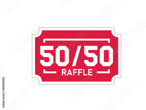 50-50 raffle ticket icon. Clipart image isolated on white background