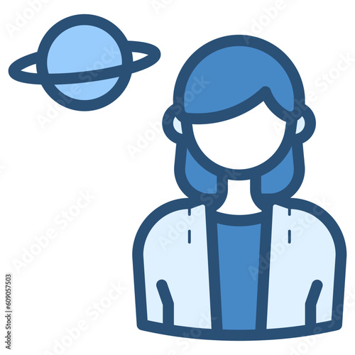 female space scientist icon