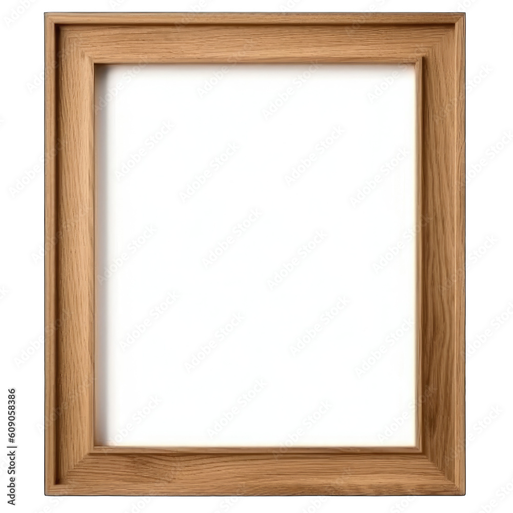 Picture frame, wooden transparent background, isolate die cut png file (Ai generated) Picture frame, wooden transparent background, isolate die cut png file (Ai generated)