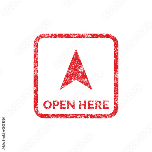 Open here packaging mark icon symbol vector