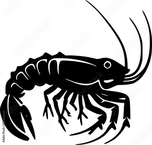 Crawfish | Black and White Vector illustration