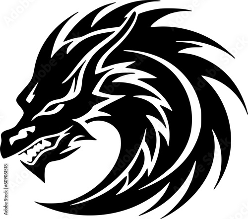 Dragon - Minimalist and Flat Logo - Vector illustration