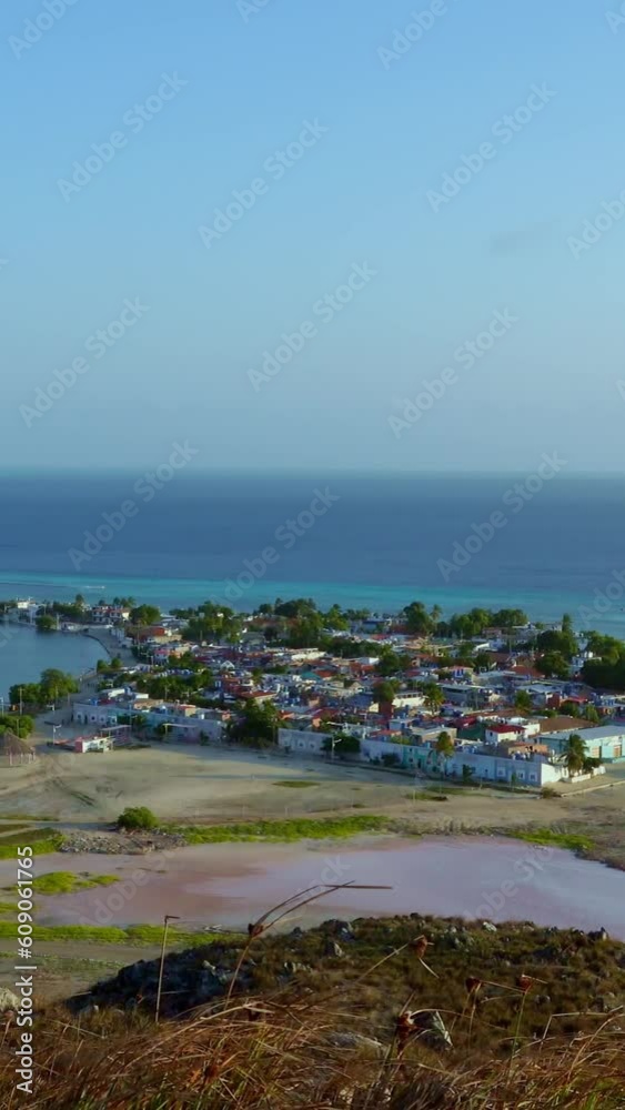 Panning view of Los Roques town. Los Roques National Park, Venezuela. Panning view of Los Roques town. Los Roques National Park, Venezuela.