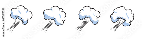 comic style smoke for speed effect or fart effect cartoon