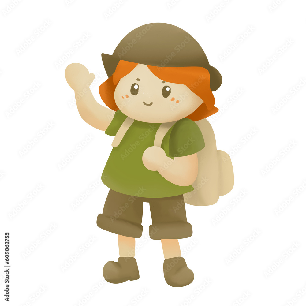 Happy children doing different activities in summer camp such as camping or cooking near bonfire, bbq, hiking Happy children doing different activities in summer camp such as camping or cooking near bonfire, bbq, hiking