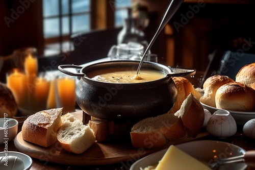 A cheese fondue