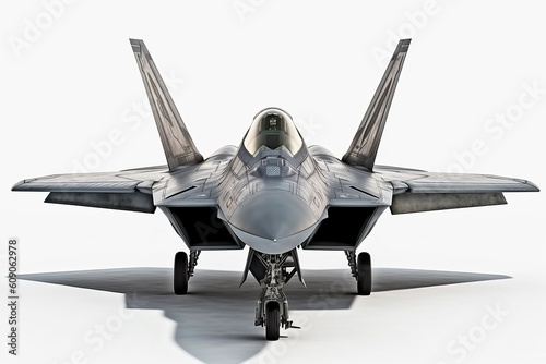 Fighter jet plane isolated on white background, generative AI. photo