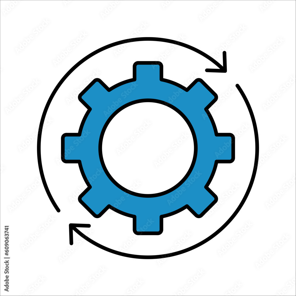 Process icon. Isolated cogwheel and process icon. Premium quality vector symbol concept for your logo web mobile app UI design. vector illustration on white background Process icon. Isolated cogwheel and process icon. Premium quality vector symbol concept for your logo web mobile app UI design. vector illustration on white background