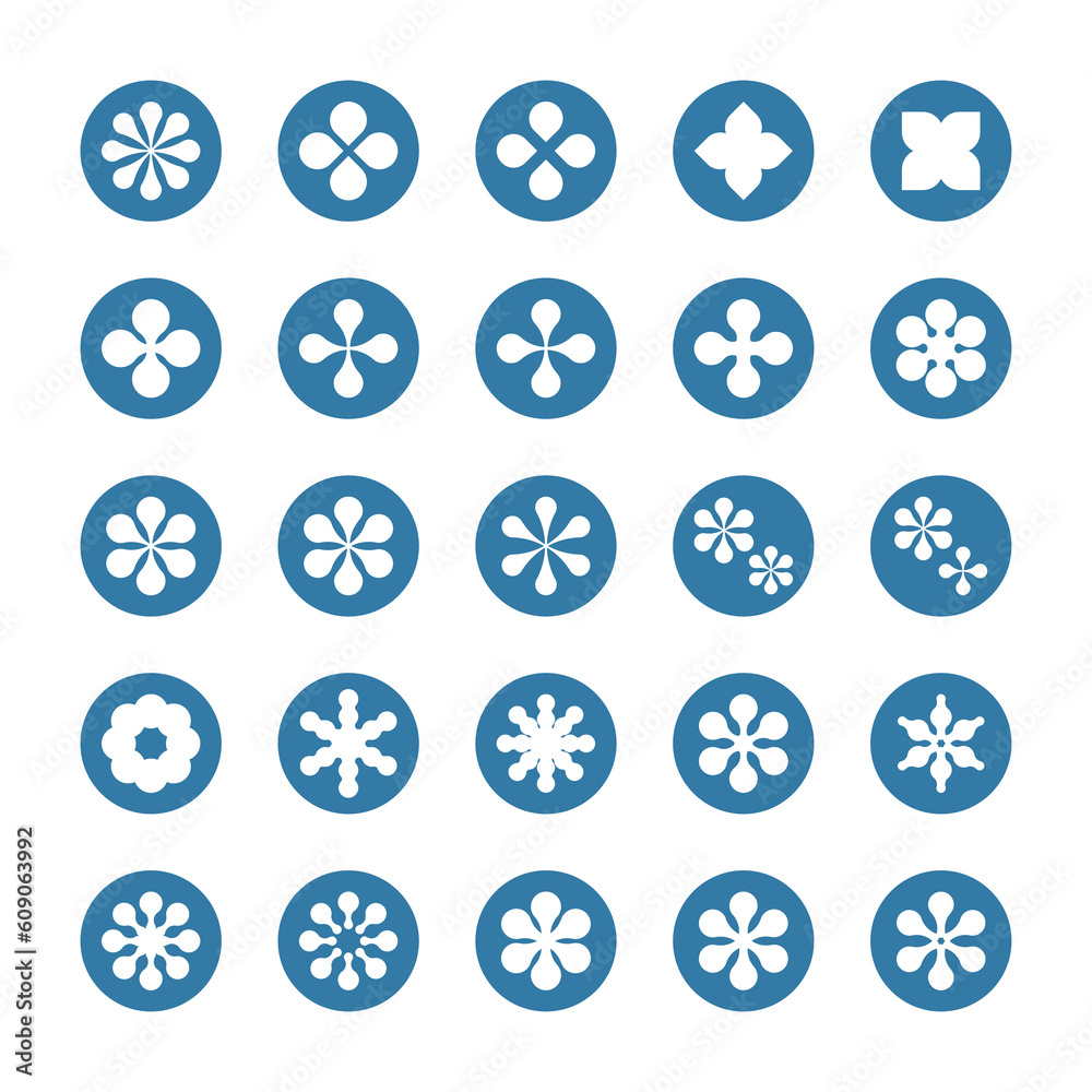 Vector Floral icon set. Frower shape Vector Floral icon set. Frower shape