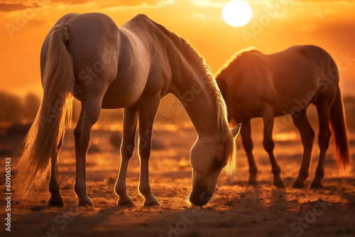 Leuchtende Mähnen: Pferde unter der strahlenden Sonne © Jibber 