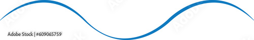 Grafische, blaue, feine Welle - abstraktes Symbol für Wasser, See oder Meer