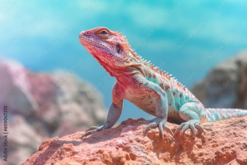 Agama Lizard in the natural environment Generative AI Agama Lizard in the natural environment Generative AI