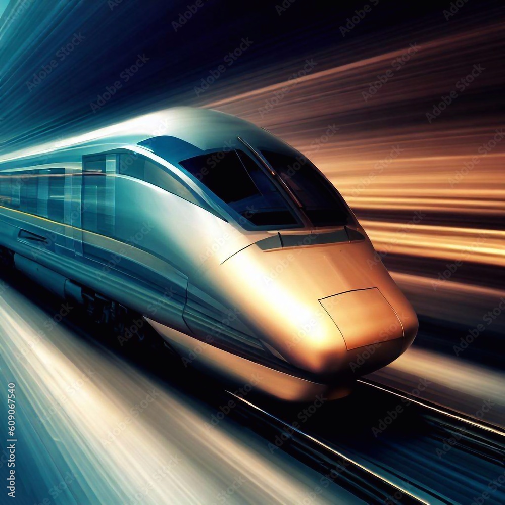 High-speed passenger train the travel
