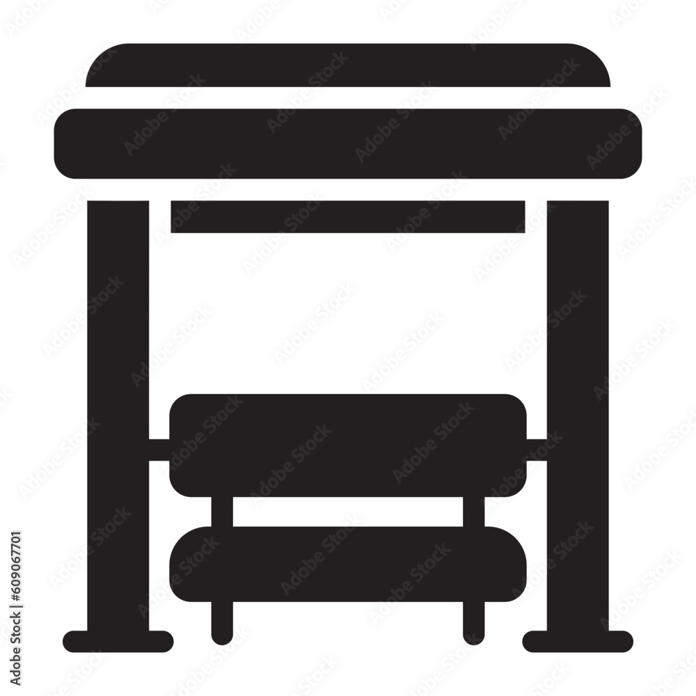 bus stop glyph icon bus stop glyph icon