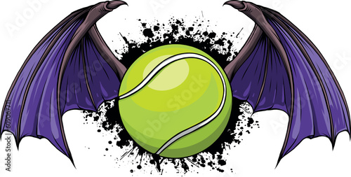 vector illustration of Tennis ball with wings