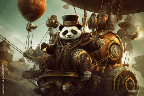 Battle Beast: The Fierce Warrior Panda. Generative AI