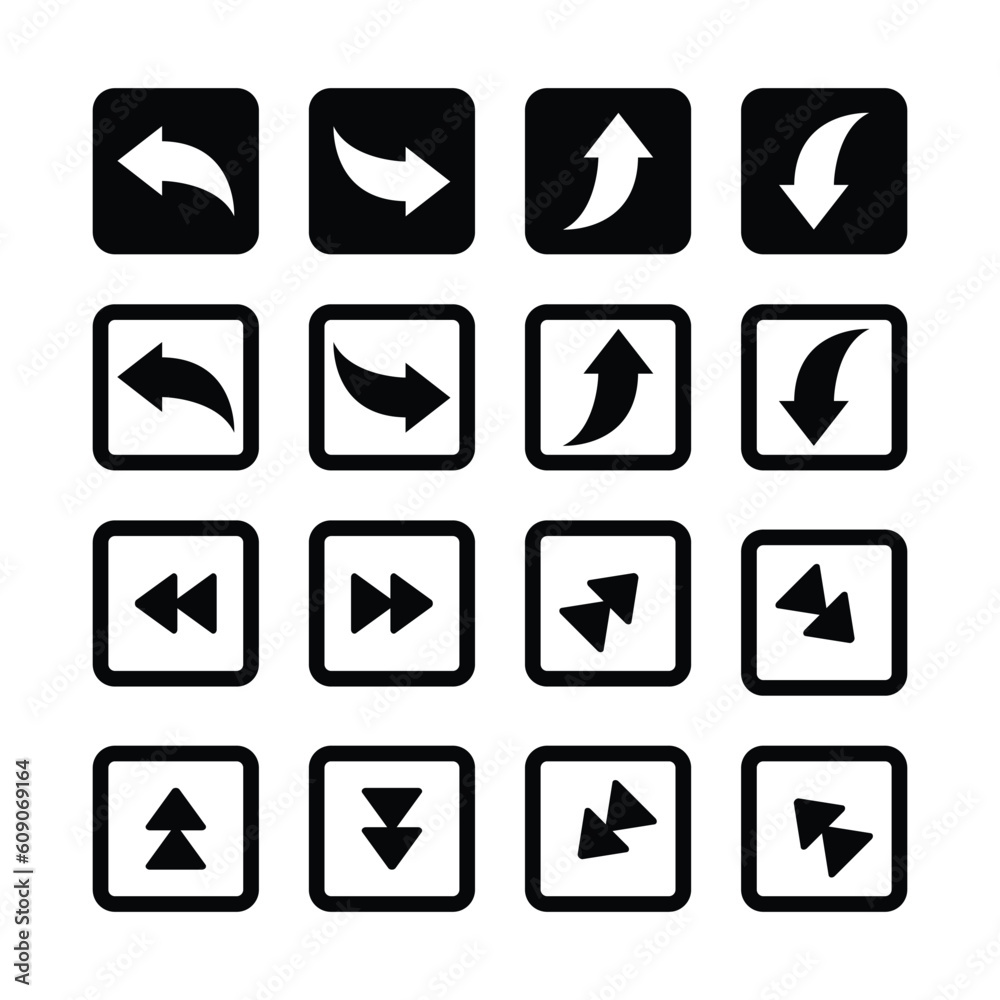 Arrow vector collection. Arrow shapes icon. cursoe flat style isolated on white background Arrow vector collection. Arrow shapes icon. cursoe flat style isolated on white background