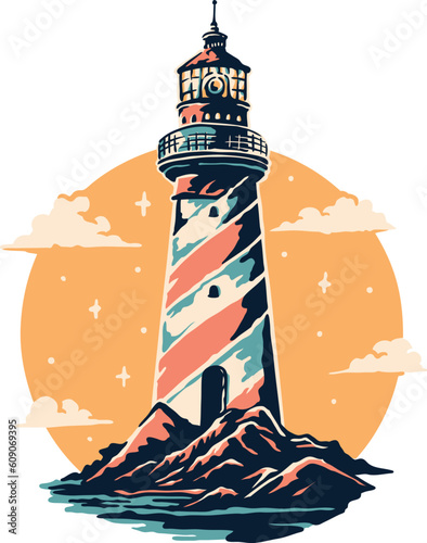 A lighthouse in the middle of the ocean
