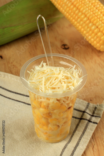 Jasuke or Jagung Susu Keju, Traditional Indonesian Snack photo