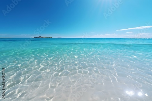 stock photo a crystal clear and empty beach on a bright professional photography