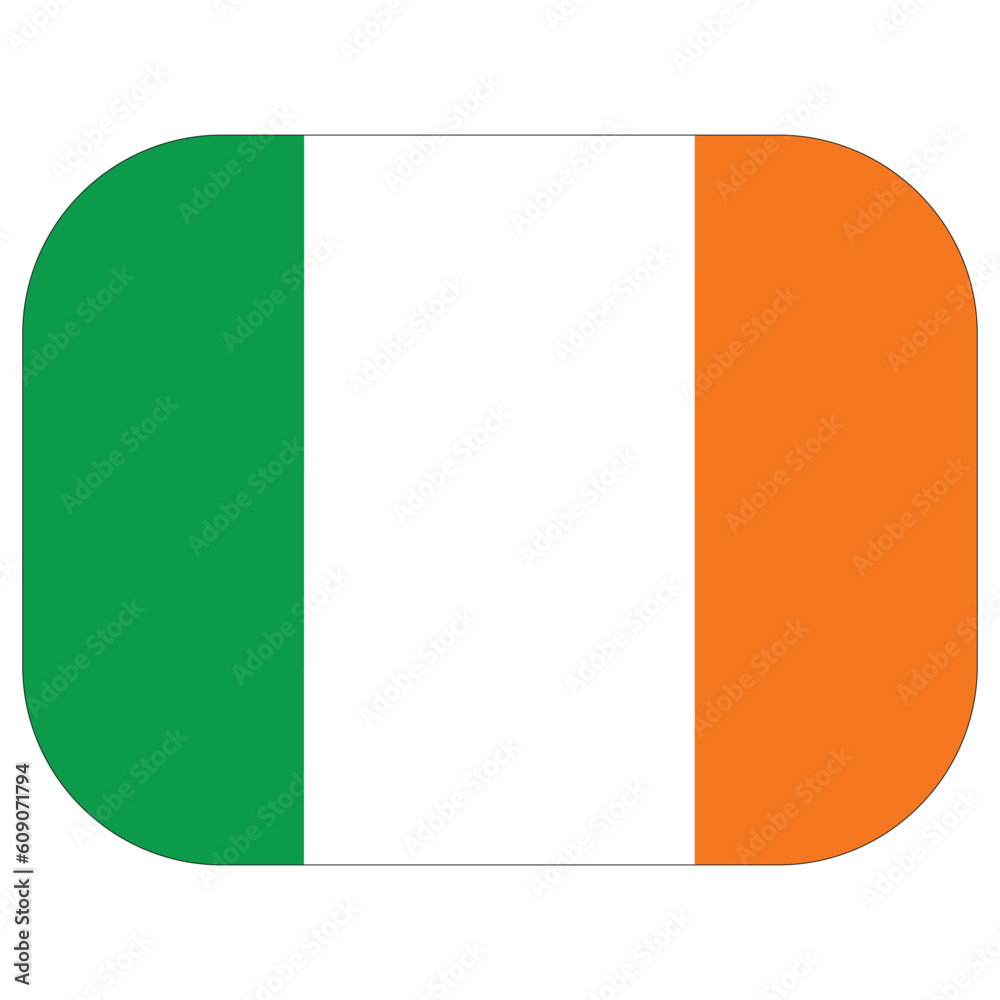 Ireland flag in rectangle shape design