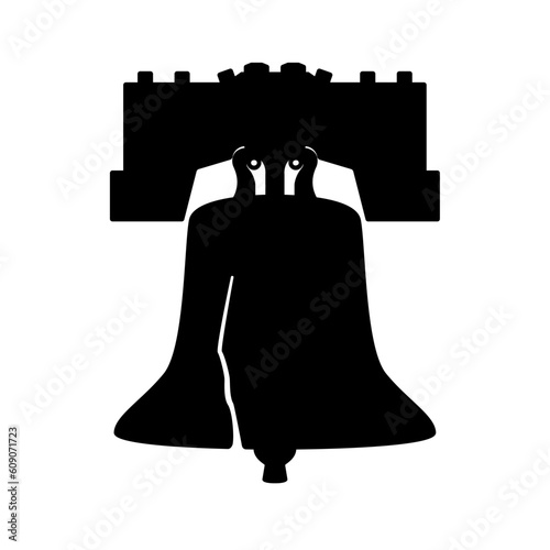 Liberty bell silhouette icon. Clipart image isolated on white background
