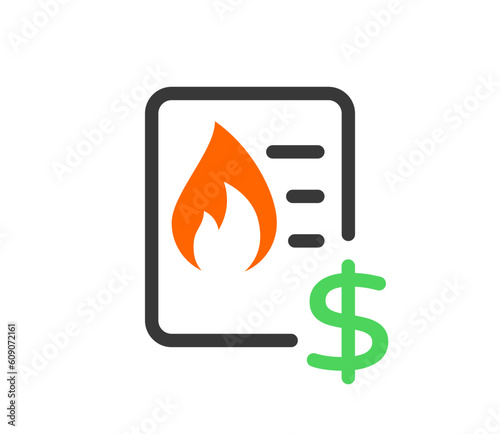 Gas Utility bill line icon. Clipart image isolated on white background