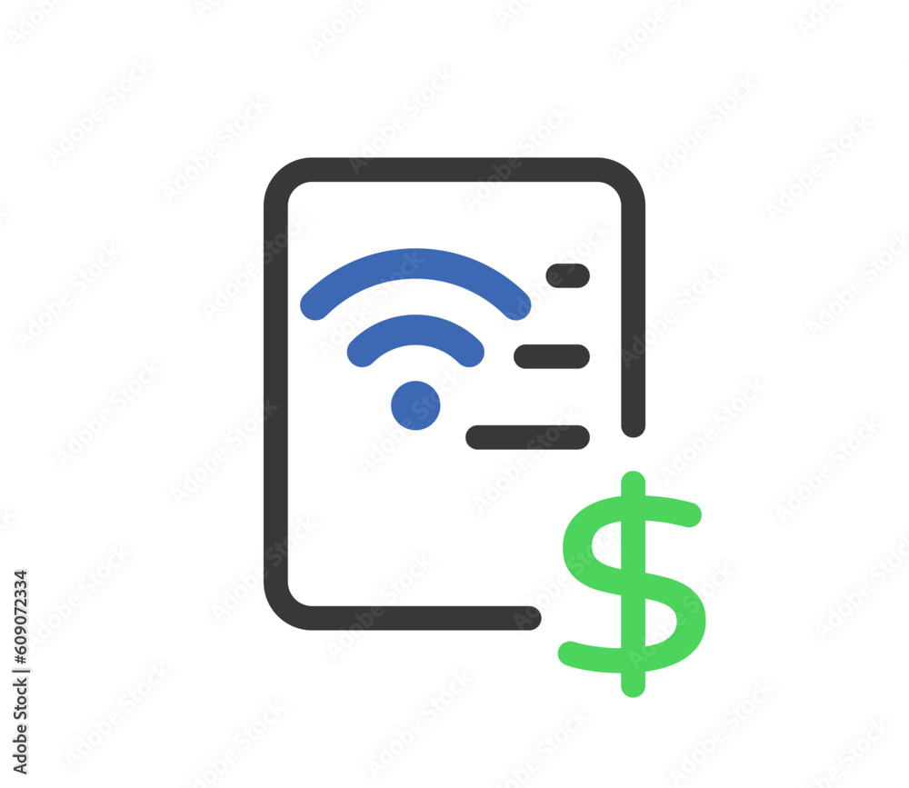 Internet Utility bill line icon. Clipart image isolated on white background Internet Utility bill line icon. Clipart image isolated on white background