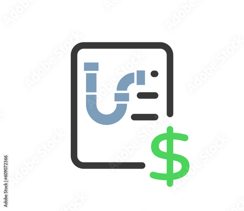 Sewage Utility bill line icon. Clipart image isolated on white background