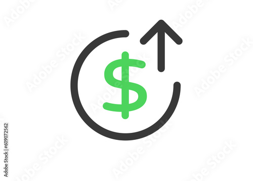 High costs line icon. Clipart image isolated on white background