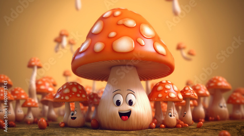 Colorful Mushrooms Wallpaper