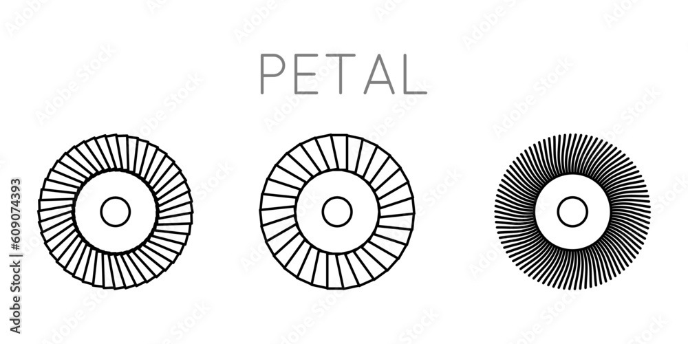 Petal cleaning disc Icon. Vector sign in simple style isolated on white background.