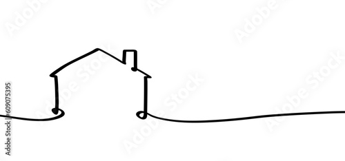 or sale, loan house percent, discount sign. Credit percentage Cartoon house line pattern. Home icon or symbol. One continuous line drawing. buildings or houses logo. Key icon.