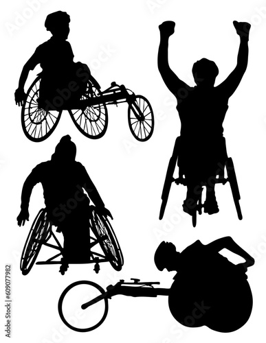 Para sport athlete silhouettes
