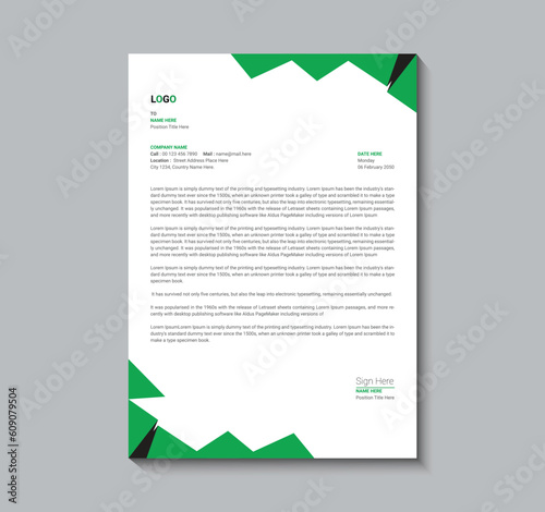 Professional letterhead template design flat minimal clean and elegant modern
